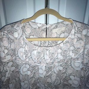 Light Pink & Gray Loft Blouse- sz L